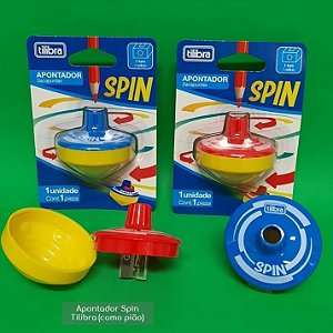 Apontador Escolar Peão Spin 1 Furo Tilibra 24479-U-U - Only Megastore