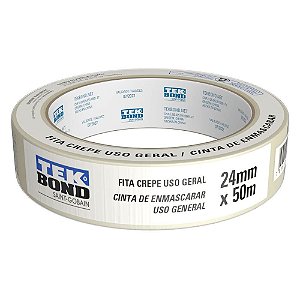 Fita Crepe Branca 24mm X 50m - Tek Bond