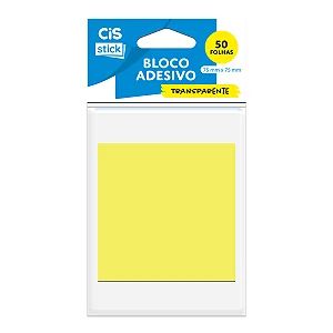 Bloco Adesivo Transparente Amarelo St0111 75x75mm - Cis