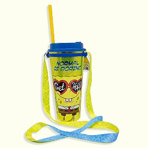 Copo Canudo Com Cordão Bob Esponja 1L - Zona Criativa