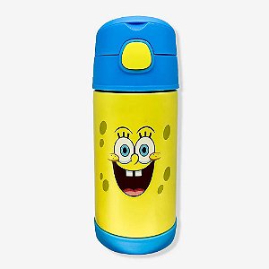 Garrafa Click Canudo Bob Esponja 300ml - Zona Criativa