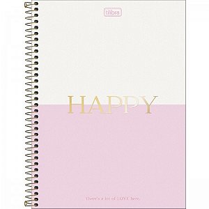 Caderno Espiral Universitário 20 Matérias Happy 320 Folhas - Tilibra