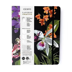 Caderno Criativo Argolado Joia Natural Pautado Insecta Noite 17X24 - Cicero