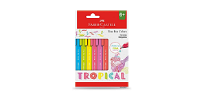 Caneta Fine Pen 6 Colors Tropical 0.4mm - Faber-castell