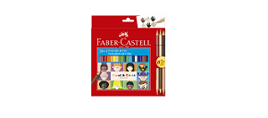 Lápis de Cor Caras e Cores 24 Cores + 6 Tons de Pele - Faber-Castell