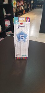 Vela Aniversário Super Star 5 Azul - Junco