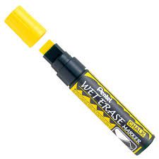 Giz Liquido Wet Erase Ponta Grossa Amarelo - Pentel