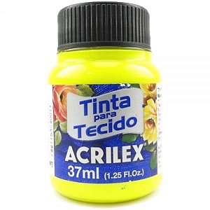 Tinta Tecido Fluor 37ml Amarelo Limão - Acrilex