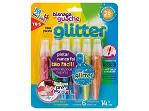Tinta Guache Bisnaga Glitter - Tris