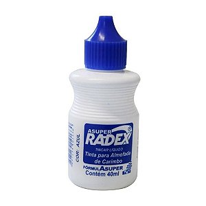 Tinta Para Carimbo 40ml Azul - Radex