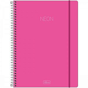 Caderno Universitário Neon Rosa 10 Matérias - Tilibra