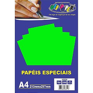 Papel Neon Verde A4 180g 20 fls - Off Paper