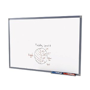 Quadro Branco Aluminío  Fórmica Lisa 120x090cm - Stalo