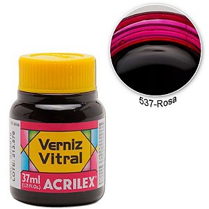 Verniz Vitral 37ml Rosa - Acrilex