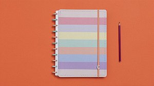 Caderno Arco-Iris Pastel Grande - Caderno Inteligente