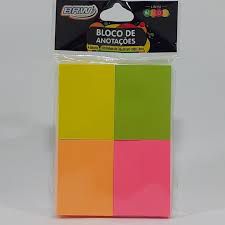 Bloco de Anotações 4 Blocos Sortidos 38X51mm - Brw