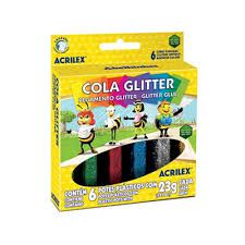Cola Glitter Com 6 Cores - Acrilex