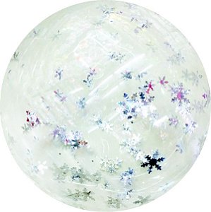 Balão Transparente Com Flocos De Neve Prata - VMP