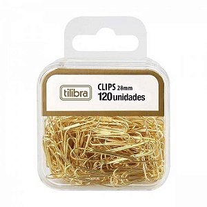 Clips 28mm Dourado Bl/120 - Tilibra