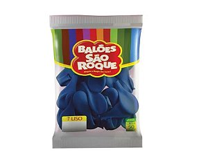 Balão 7 Liso Com 50 Azul Cobalto - São Roque