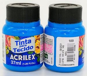Tinta Tecido Fluorescente Azul - Acrilex