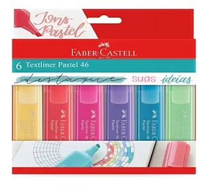 Kit Marca Texto Pastel 6 Cores - Faber-Castell