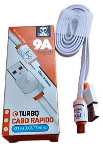 Cabo Silicone Tipo C Type C Dados Turbo 4.8A 1 Metro Otto Power Turbo