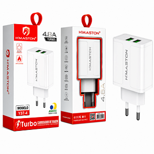 Fonte Tomada Carregador Hmaston com 2 USB 4.8a Com Anatel