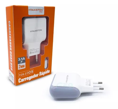 Carregador Iphone Hmaston Rapido 2 USB 3.1 com ANATEL