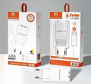 Carregador Iphone Hmaston Rapido 2 USB 4.8 a com ANATEL 4.8A