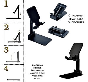 Suporte de Mesa para Celular Ajustável Articulado Tablet Smartphone