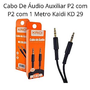 Cabo De Áudio Auxiliar P2 com P2 com 1 Metro Kaidi KD 29