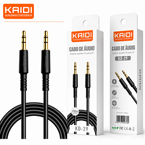 Cabo De Áudio Auxiliar P2 com P2 com 1 Metro Kaidi