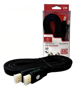 Cabo Hdmi Fita 2 Metros Nylon Ultra Hd 4k 3d Alta Velocidade 3d Tv Ps3 Xbox