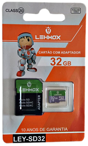 MicroSD Micro SD 32Gb 32 GB Lehmox Cartão Memoria