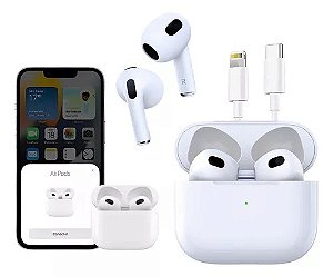 Fone de Ouvido AirPRO 5 5 Geração Cancelamento Ruido Ativo e com Localizador Bluetooth para Ios e Android