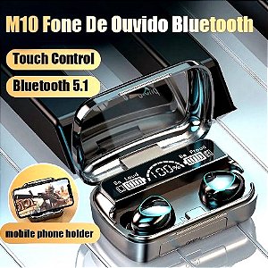 Fone De Ouvido M10 M 10 Função Touch Gamer Bluetooth 5.3 Função Power Bank