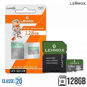 MicroSD Micro SD 128Gb 128 GB Lehmox Cartão Memoria Classe 20