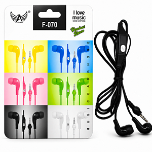 Fone De Ouvido com Microfone com Borrachinha Borracha Cores Variadas