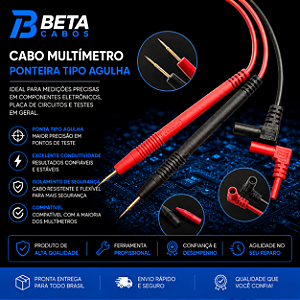 Cabo Multimetro Ponteira Teste De Prova Tipo Agulha WY