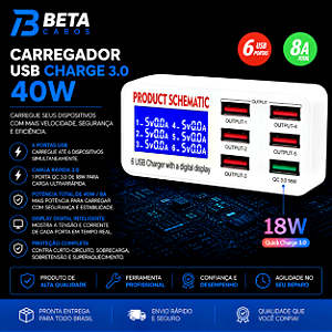 Carregador USB Charge 3.0 40W WYLIE WL 896 896X WY
