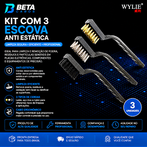 Kit 3 Escova Anti Estática De Limpeza Pcb Do Celulares