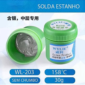 Pasta De Solda Estanho 158ºc 158 30g Wylie Wl-203 WY