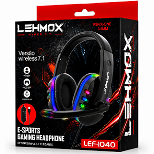 Fone Gamer com Microfone Lehmox P2 com Adaptador Pc Celular Ps3 Ps4 Xbox One