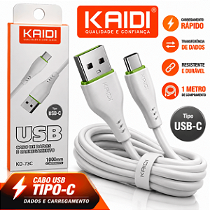 Cabo Kaidi KDPAN USB Tipo C Carregamento Rapido
