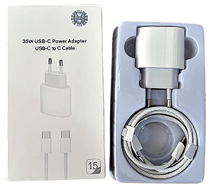 Carregador Turbo Usb-c 35W Tipo C com Tipo c Para iPhone 15 16 17