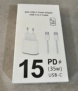 Carregador Turbo Usb-c 35W Tipo C com Tipo c Para iPhone 15 16 17