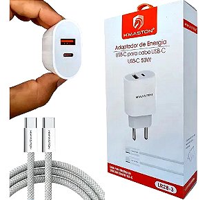 Carregador Cabo Tipo C com Tipo C Hmaston Turbo 50w