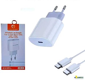 Carregador Cabo Tipo C com Tipo C Hmaston Turbo 30w