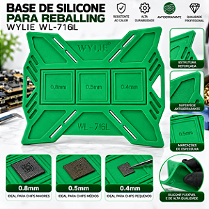 Base Pad Silicone Suporte Magnética Para Reballing Ci Wl 716 Wylie WY